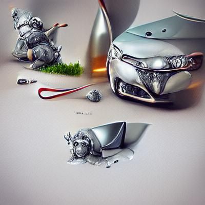 Silver Toyota Auris Car Crash: High-Definition Scene