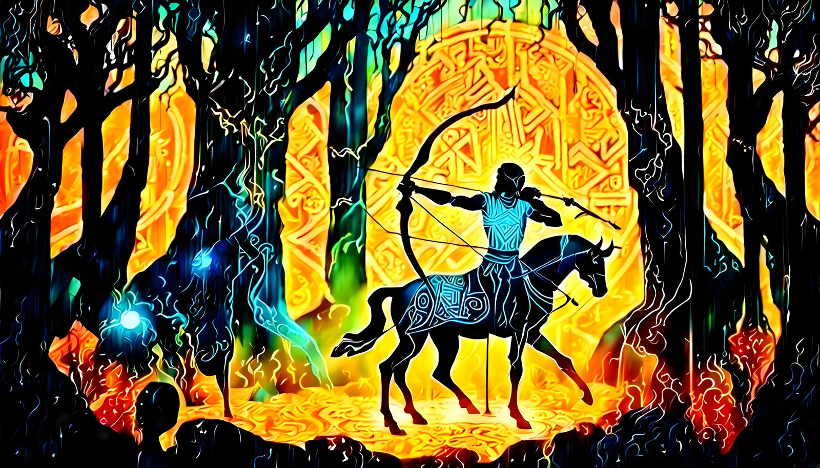 Centaur Archer in Art Deco Style