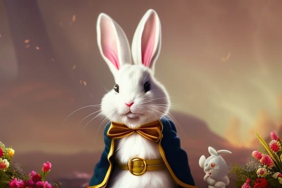 Depressed Easter Bunny: Anthropomorphic Art in Digital Paint...