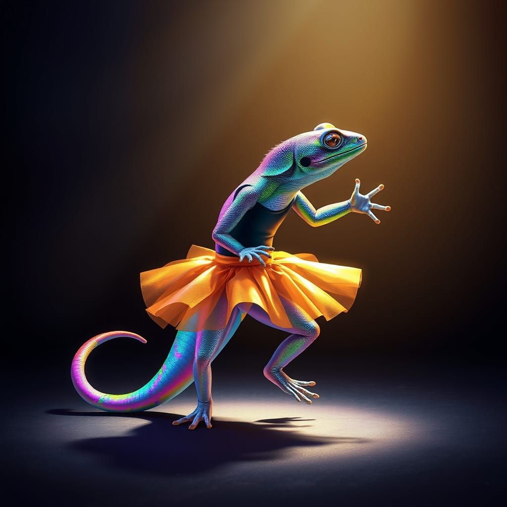 Vibrant Fantasy Gecko Concept Art in Unreal Engine 5 Style