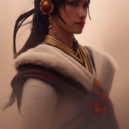 Tsireya Portrait in Art Nouveau Style