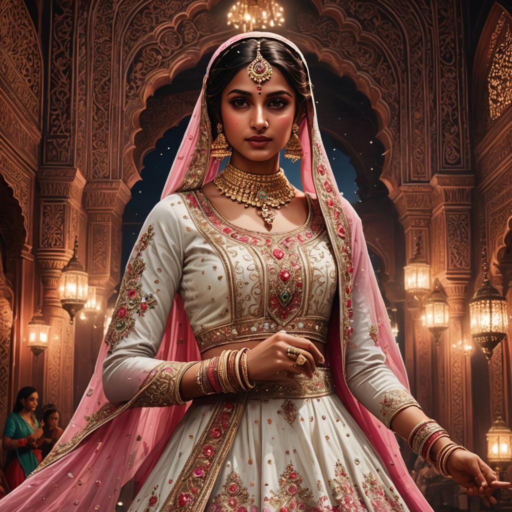 Mughal Dancer in a Palace of Lamps