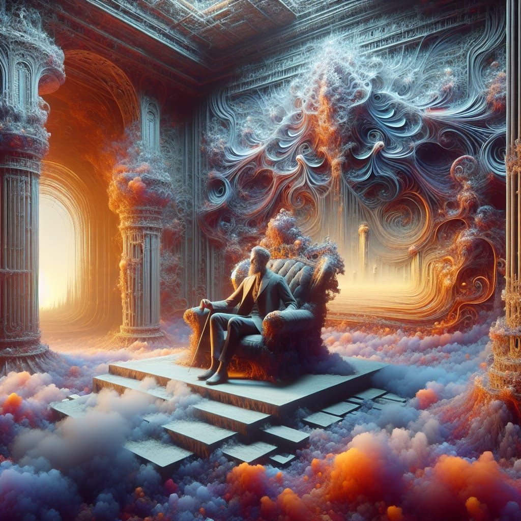 Fantastical Matte Painting of Person in Chair