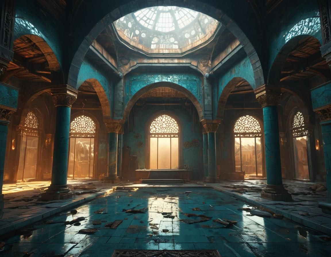 Steampunk Oriental Hammam with Clockwork Details