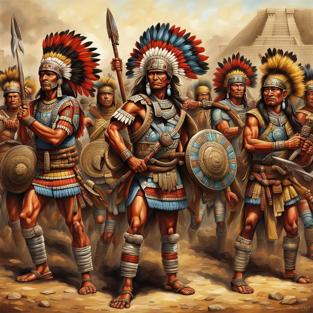 Detailed Aztec Nation Ready for War