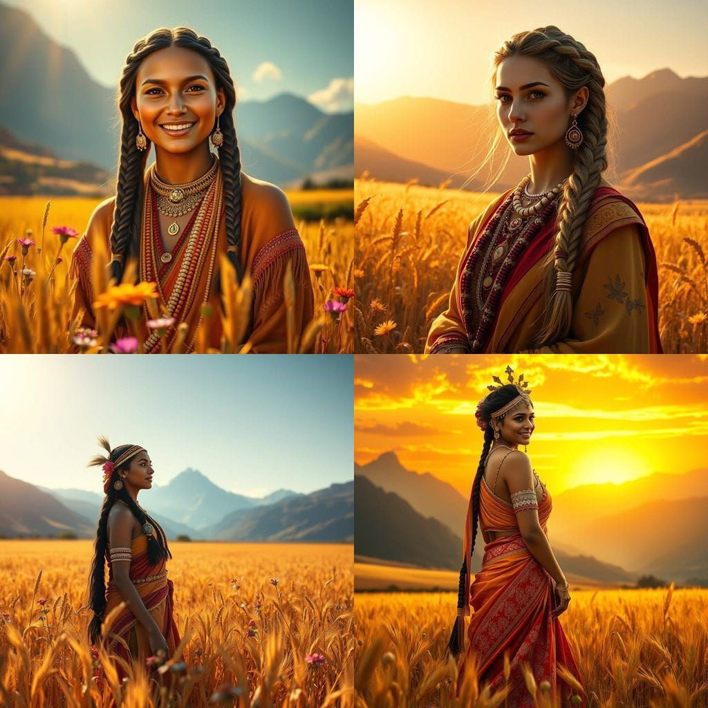 Golden Fields Enchantress in Vibrant Sunlit Splendor