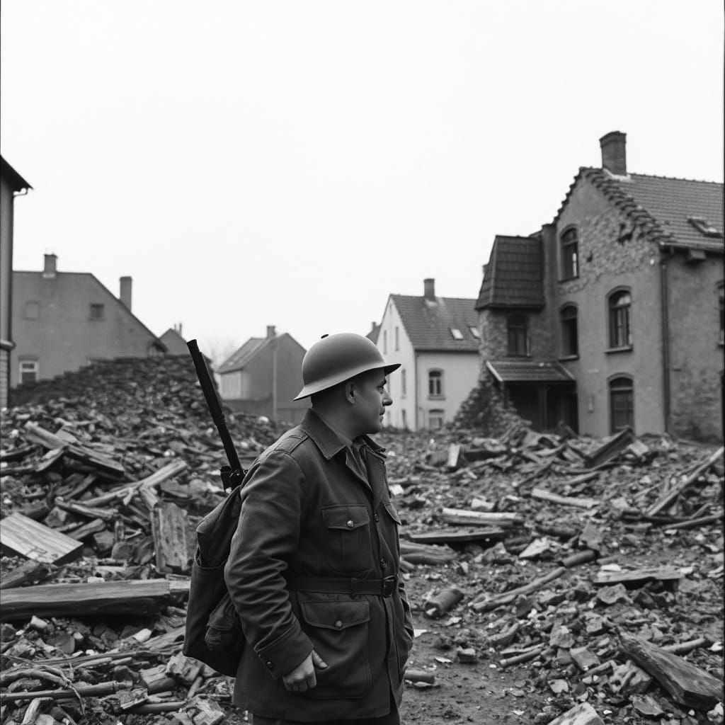 A Devastated German Soldier Returns Home to Ruins in 1940s F...