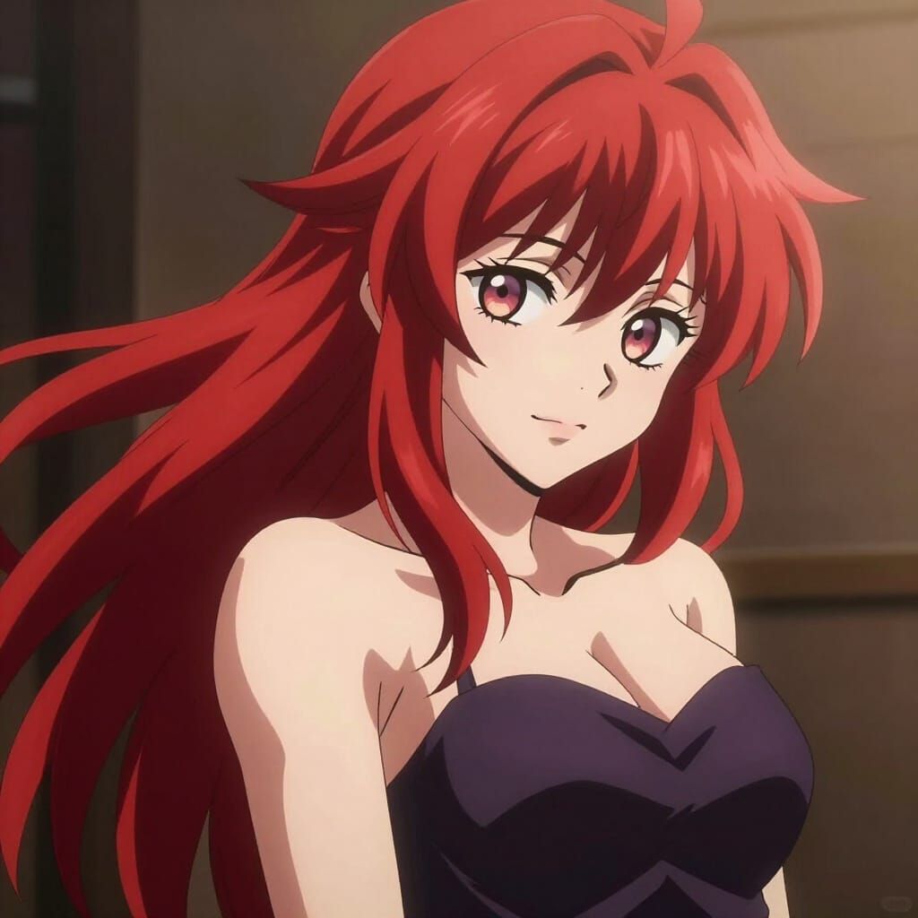 Red-Haired Anime Girl in Jujutsu Kaisen Style