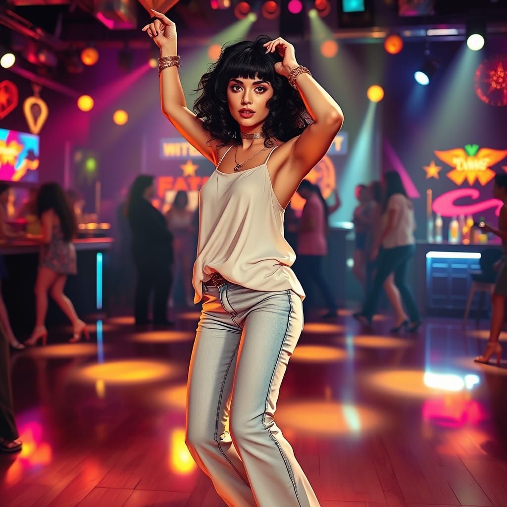 Woman Dancing in Club: Digital Art