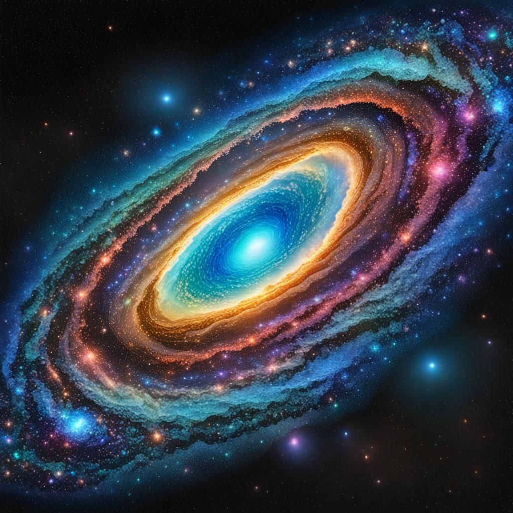 Luminous Crystal Andromeda Galaxy in CGI Fine Art