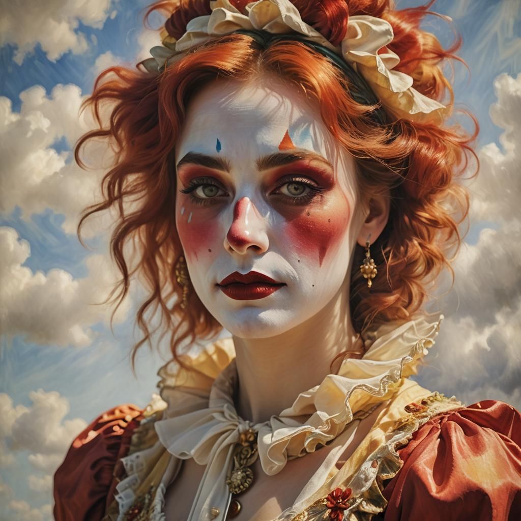 Clown in Impressionist Style with Soft Focus