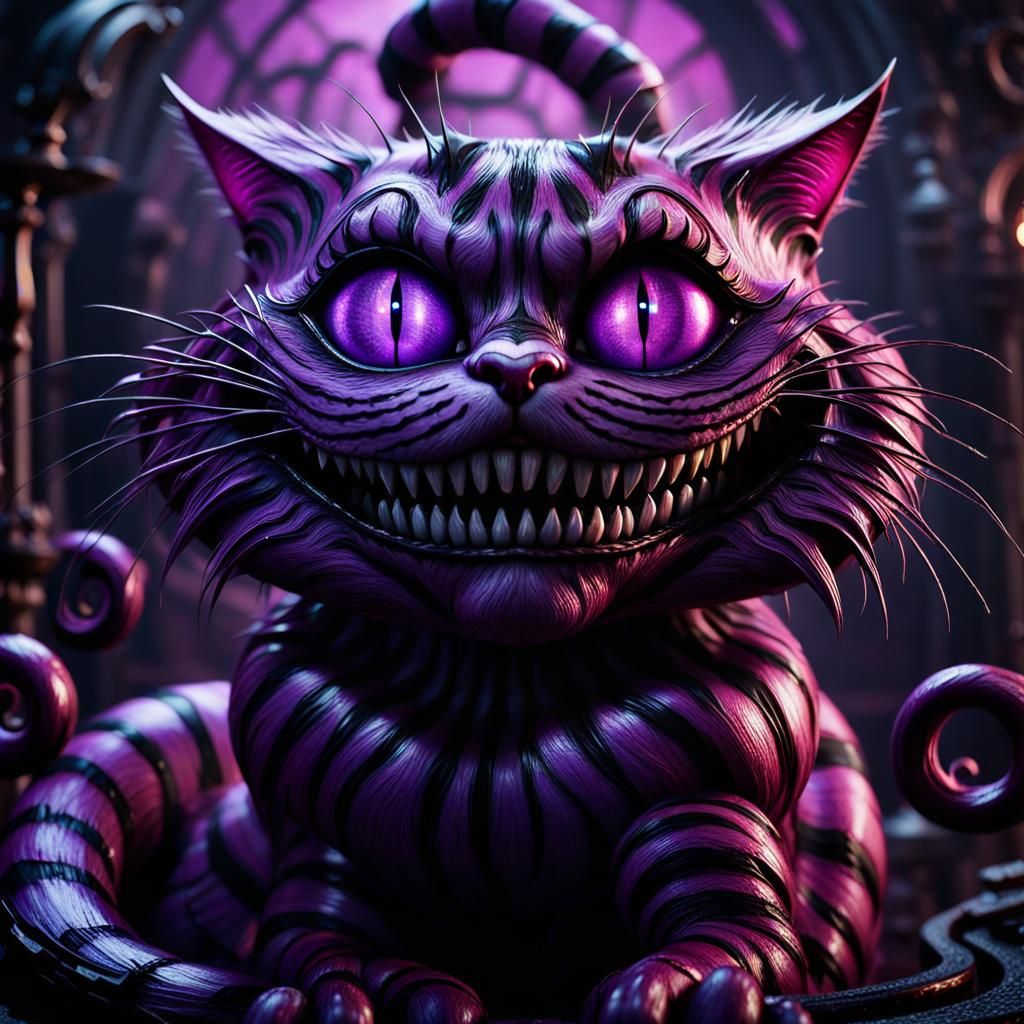 Demented Cheshire Cat in 3D Liquid Render