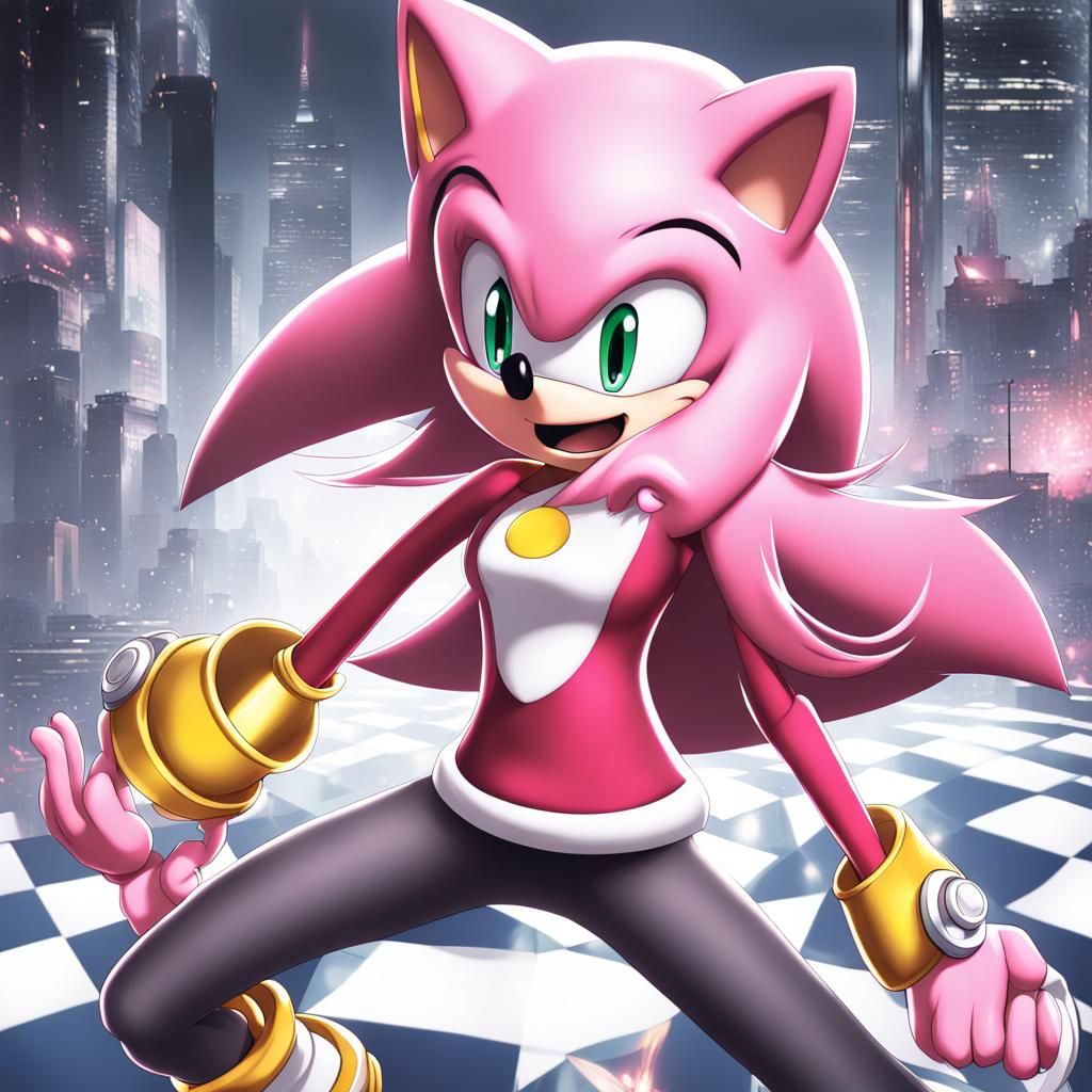 Amy Rose in Anime Key Visual Style