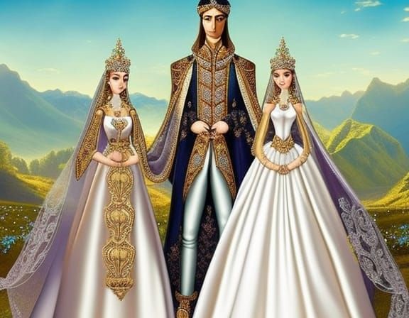 Princess's Polyandrous Wedding with Two Princes