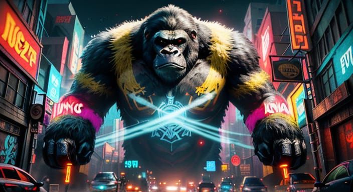 Graffiti King Kong with K Dogs Tags, Concept Art