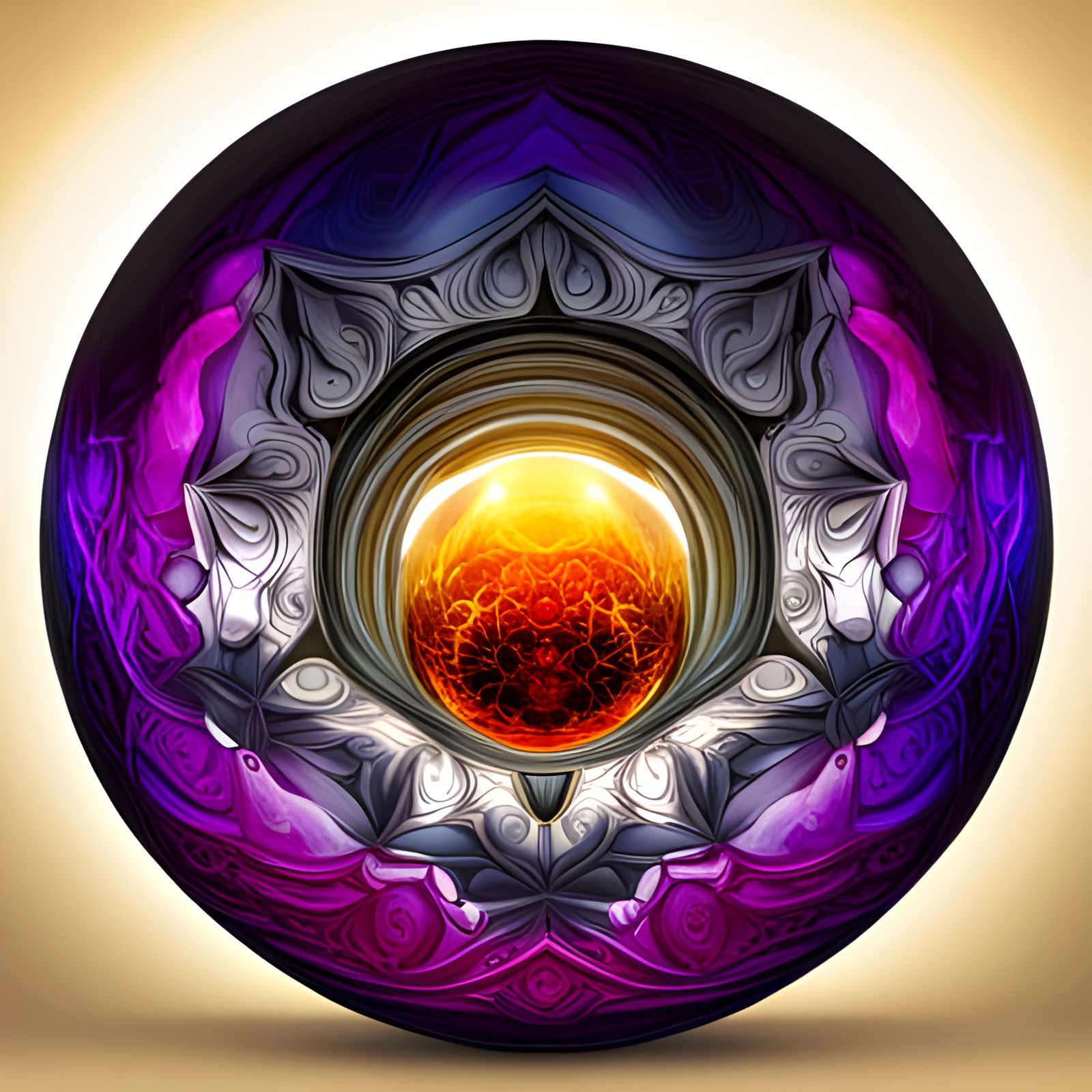 Luminous Orb of Reality in Art Nouveau Style