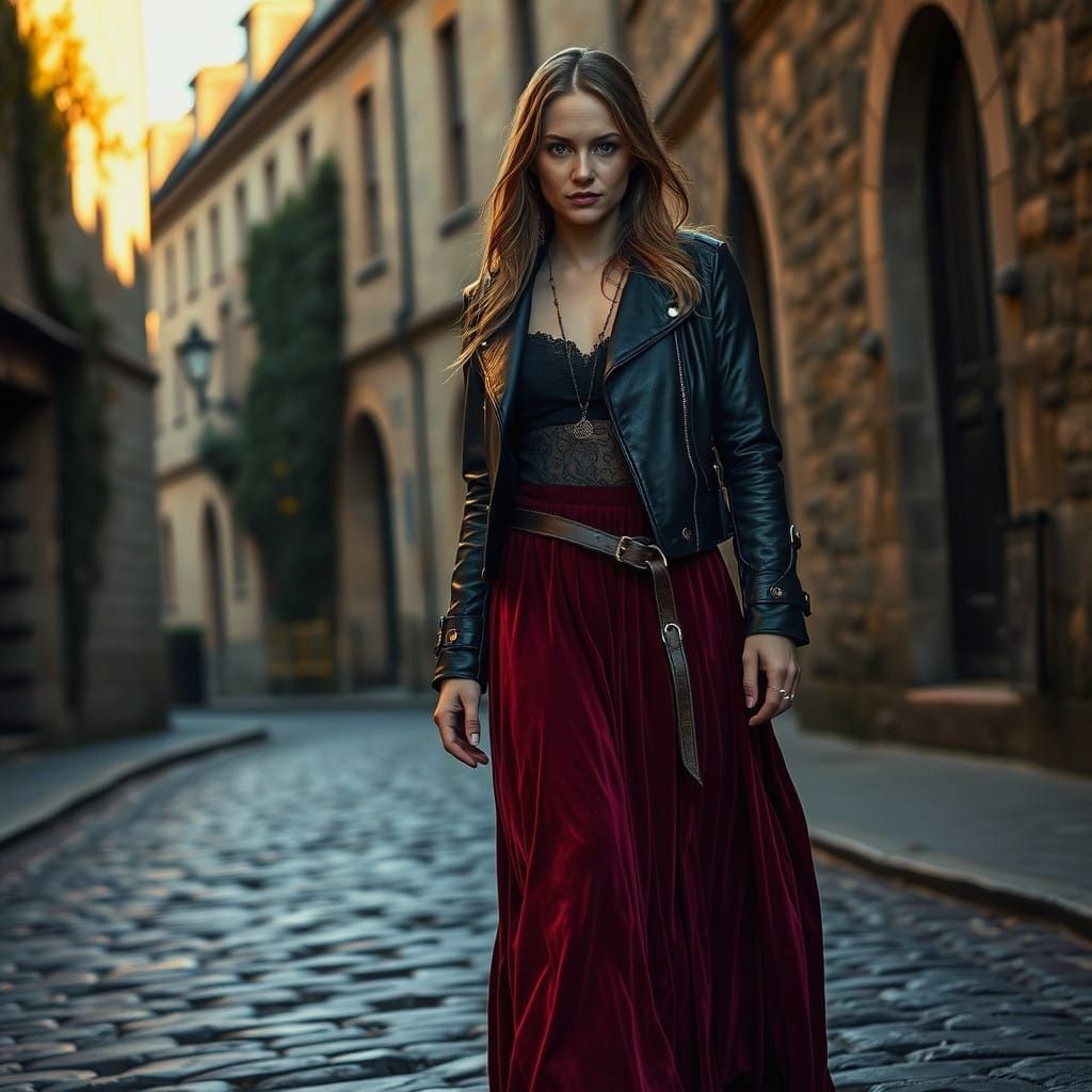 Woman in Winter Boho Chic Portrait
