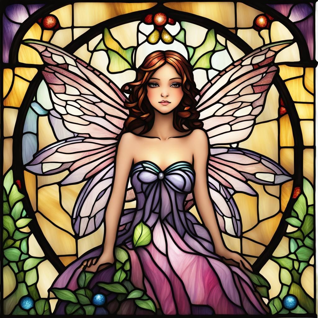 Stained Glass Fairy Art