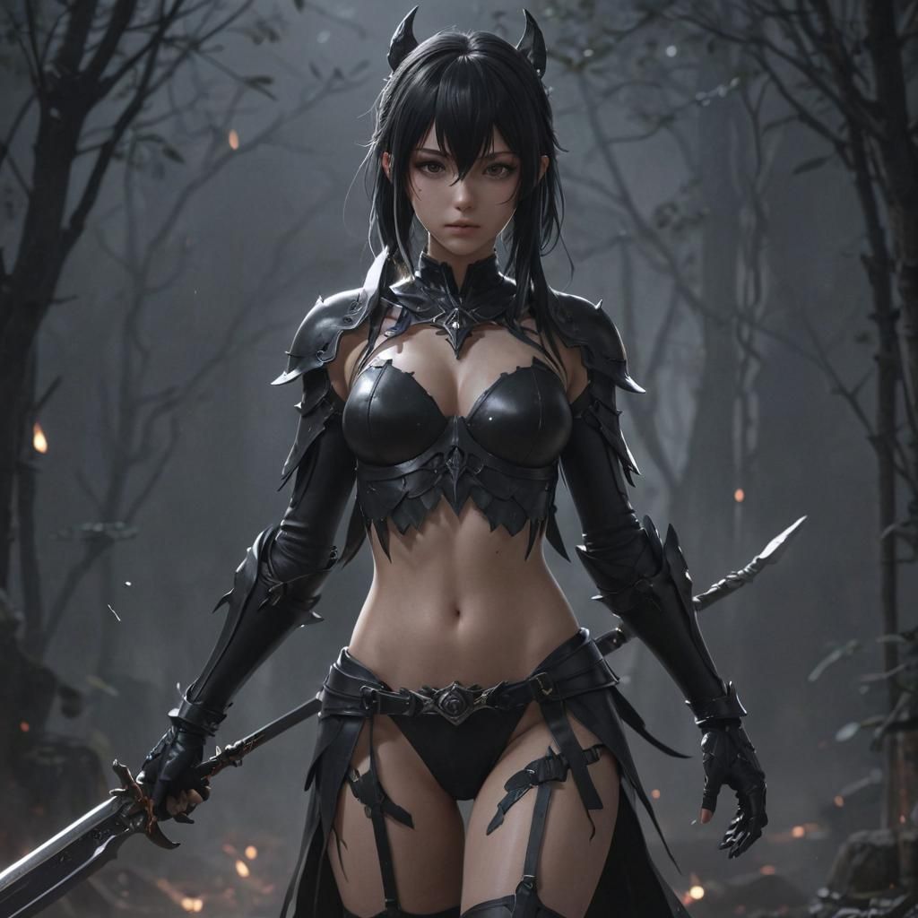 Grimdark 3D Anime Art Inspired by WLOP