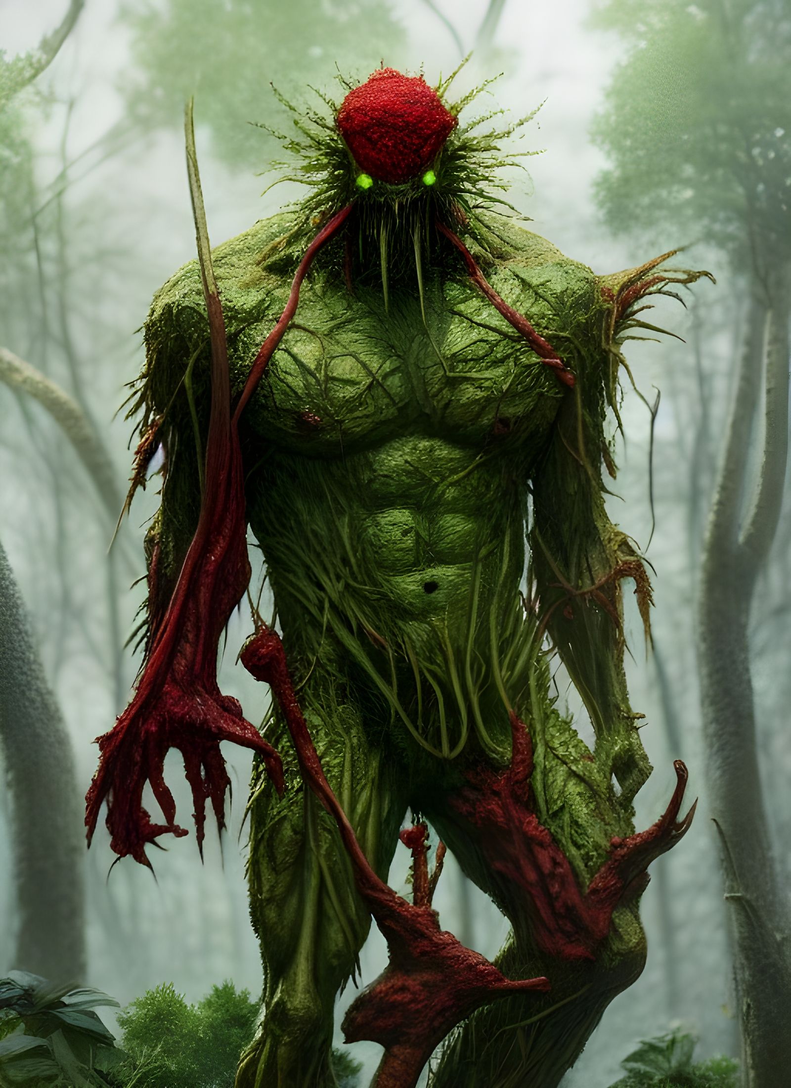 Hyperdetailed Reptile Emerges from Cyberpunk Swamp