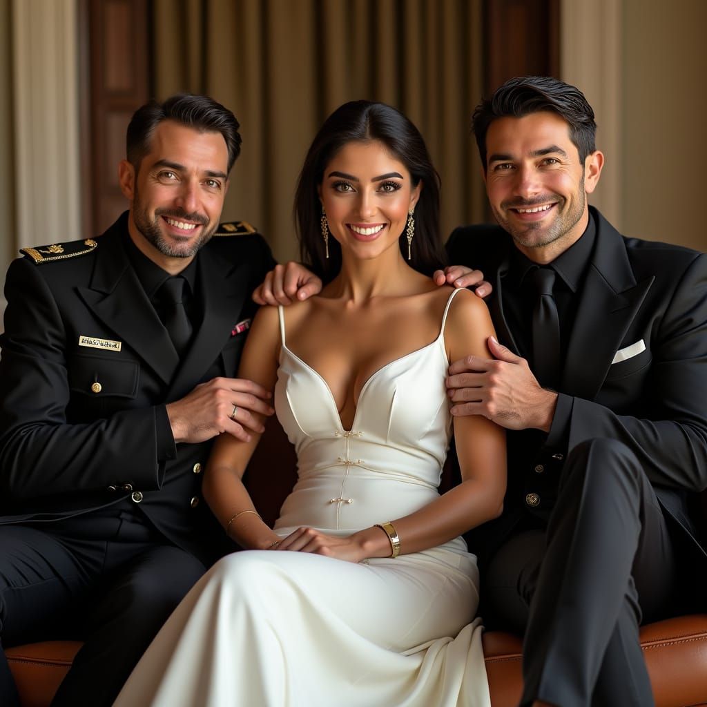 Persian Queen with Commanders in Art Nouveau Style