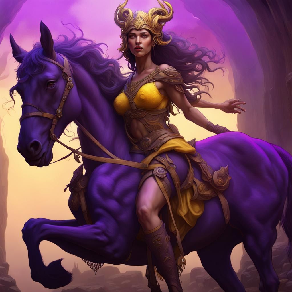 Beautiful Centaur Maiden in Dark Fantasy Art