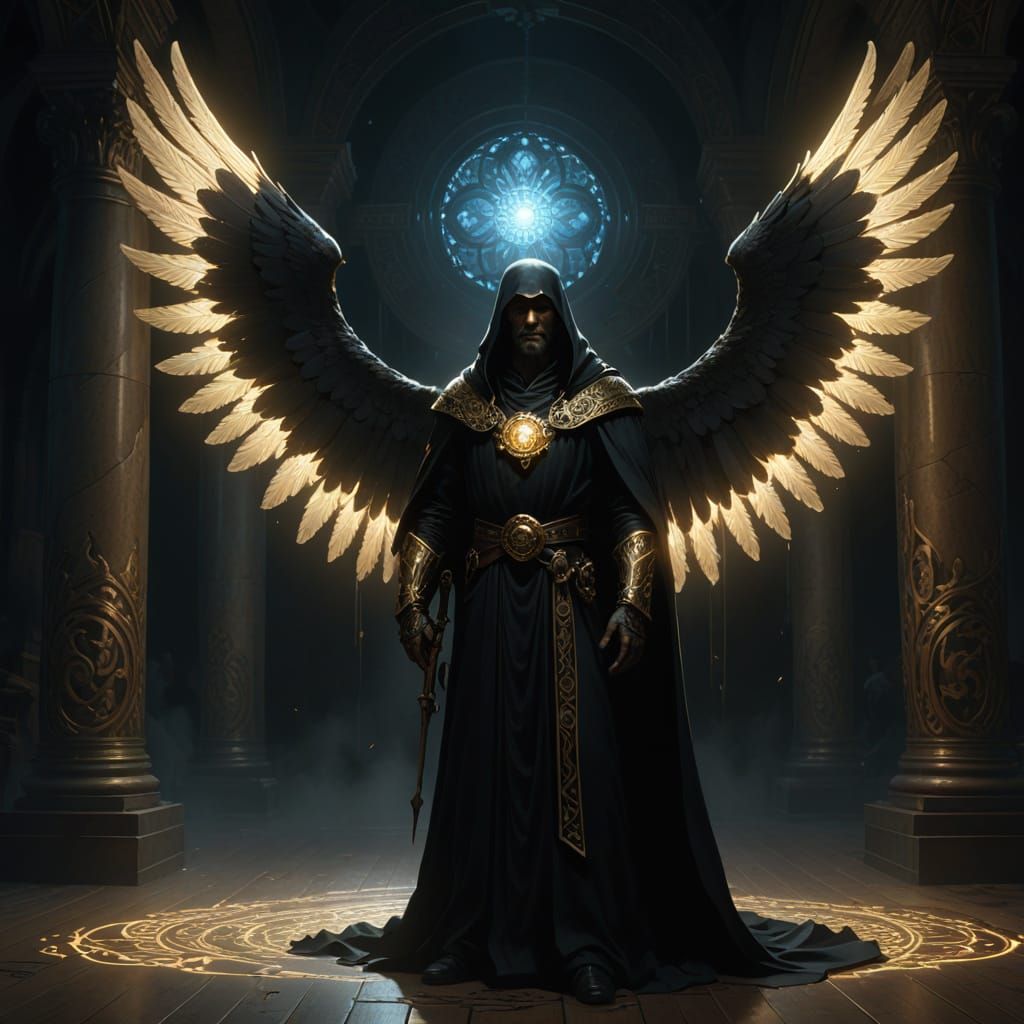 Azrael, Angel of Death in Shadowed Hall