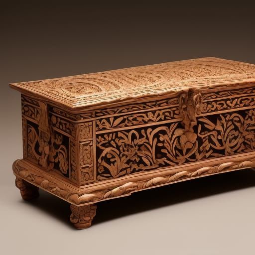 carved and inlaid wooden jewelry box