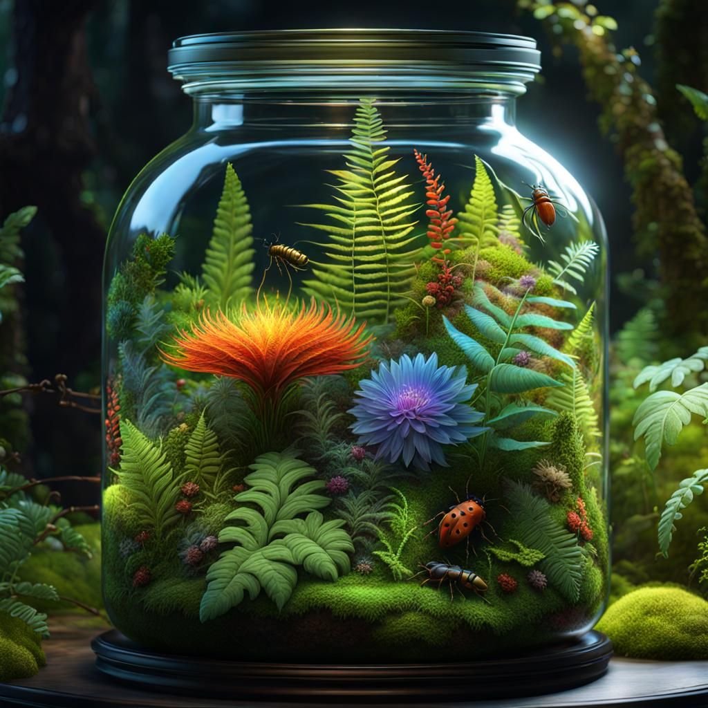 Glass Jar Ecosystem: Fantasy Concept Art