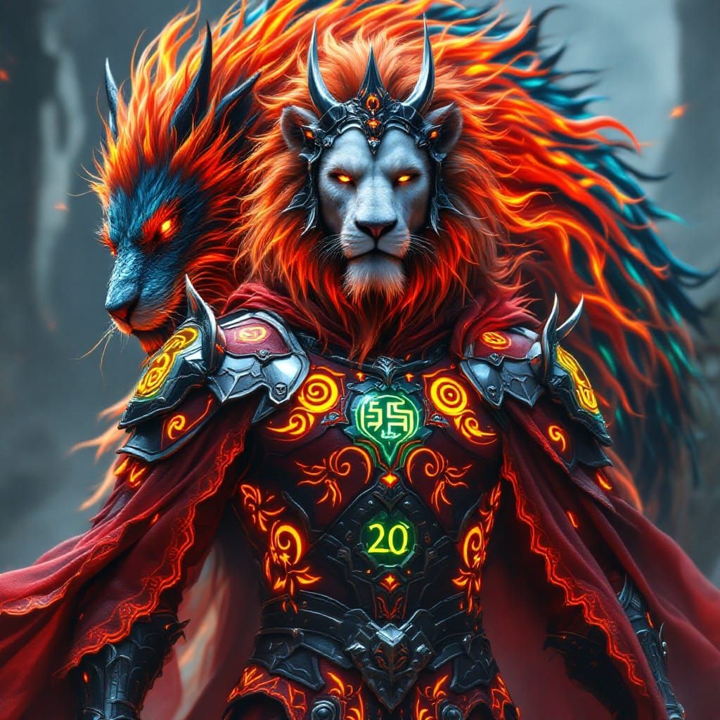 Majestic Lion Emperor Mage in Cosmic Armor