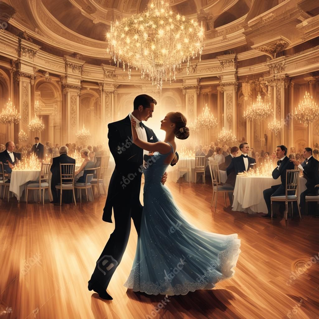 Candlelight Waltz in Ballroom: Stock Photo Aesthetic