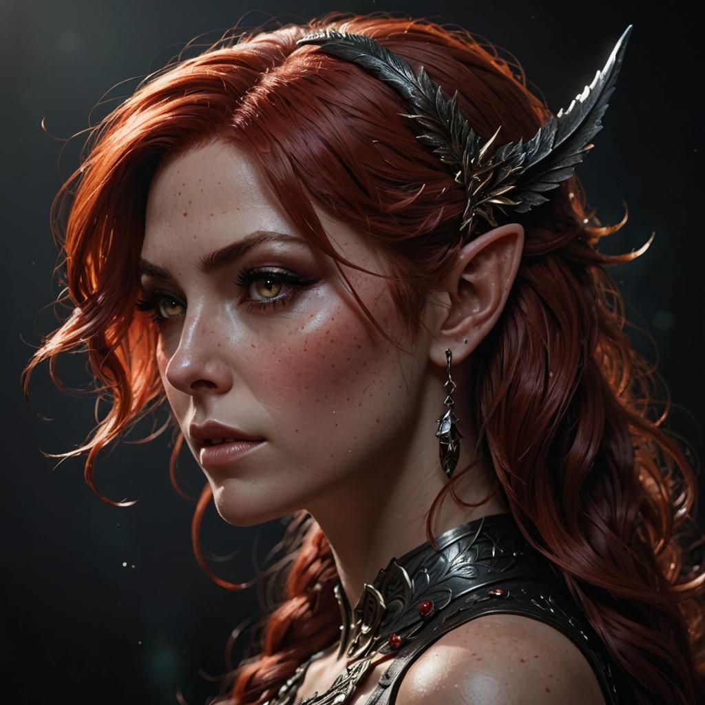 Intricate Dark Fey Portrait in Hyperrealism