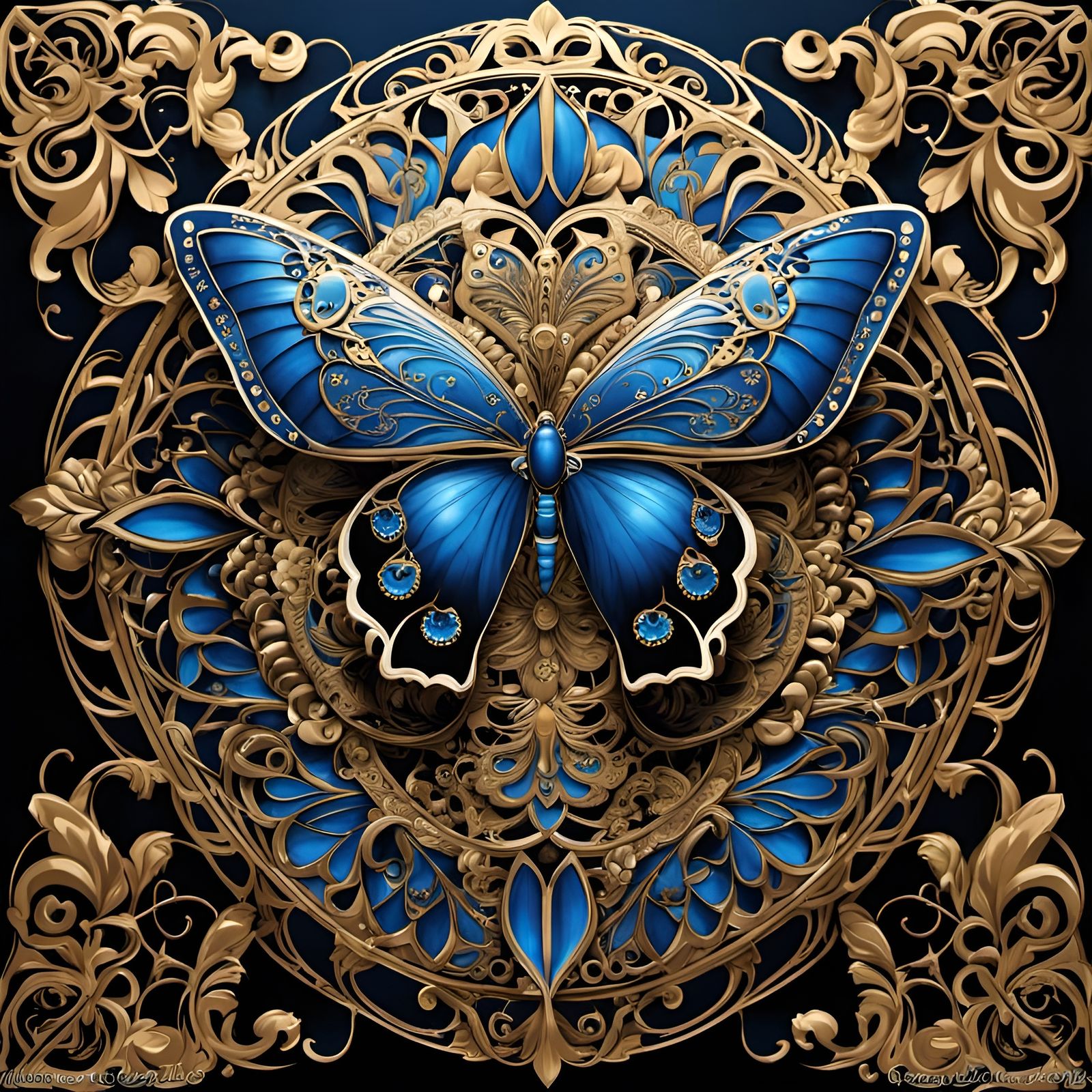 Fantasy Butterfly in Midnight Blue