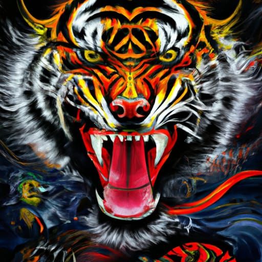 tattoo drawing japanese tiger