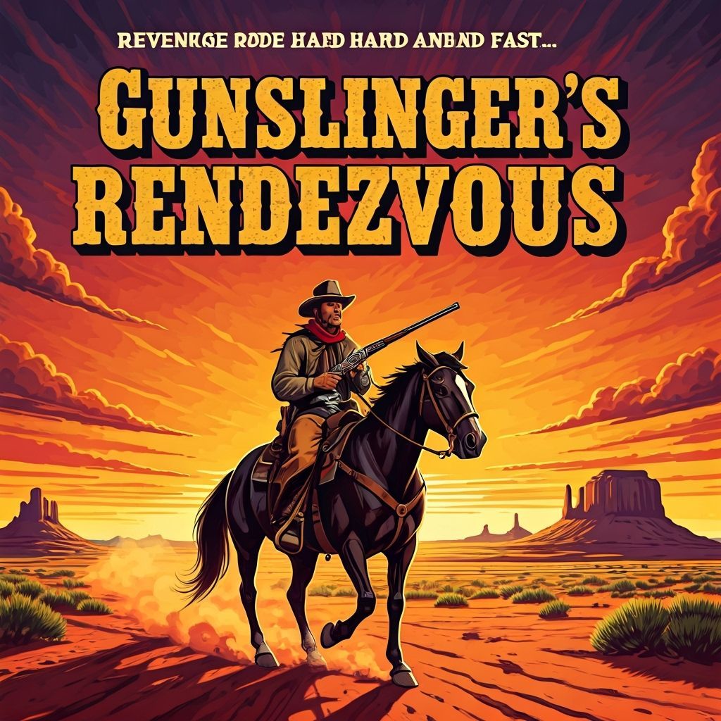 Gritty 1950s Pulp Western Novel Cover Art