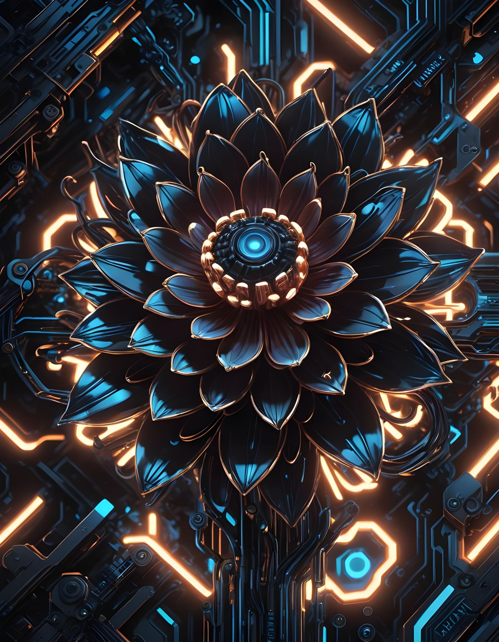 Kinetic Black Flower: Monkey System