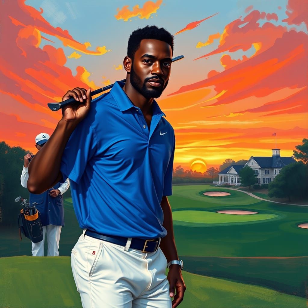 Augusta National Golfer in Impressionist Style