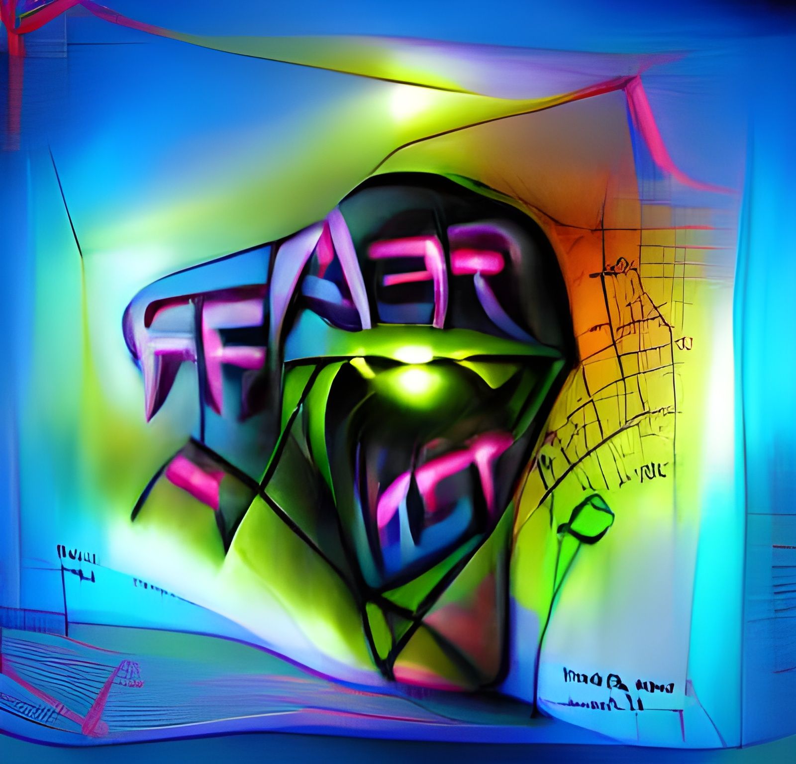 Colorful Comic Art: Fear and Terror in Neon Graffiti