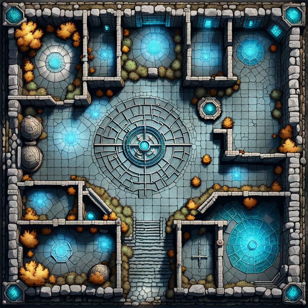 Detailed Fantasy RPG Map of Ancient Ruins
