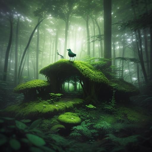 Enchanted Forest Log in Macro Photography