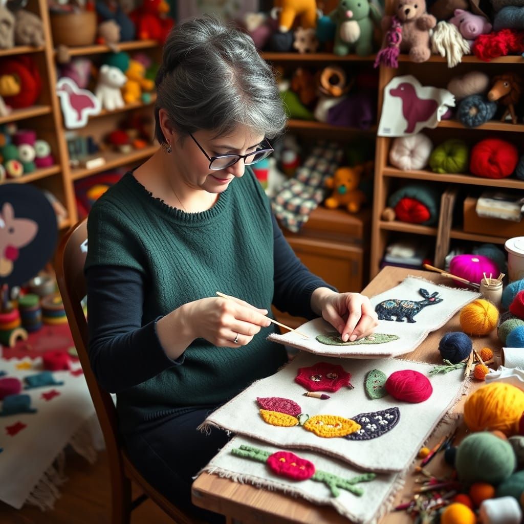 Cozy Felt Art Studio Inspired by Classic Illustrators