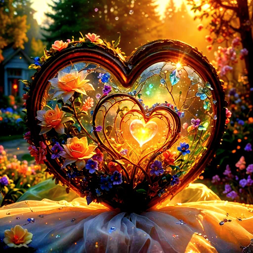 Ethereal Crystal Heart in Hyperdetailed Fantasy Style