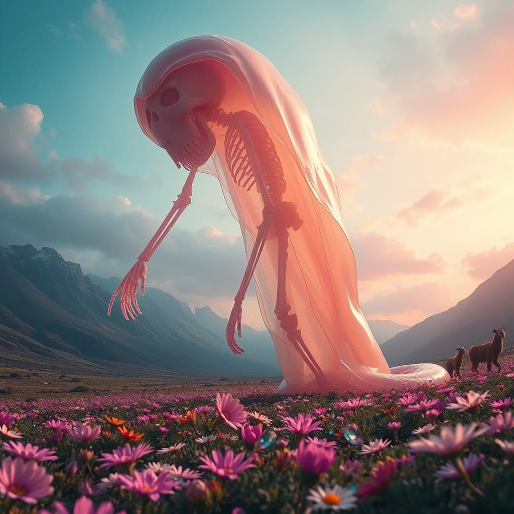 Colossal Translucent Slime Giant in Valley