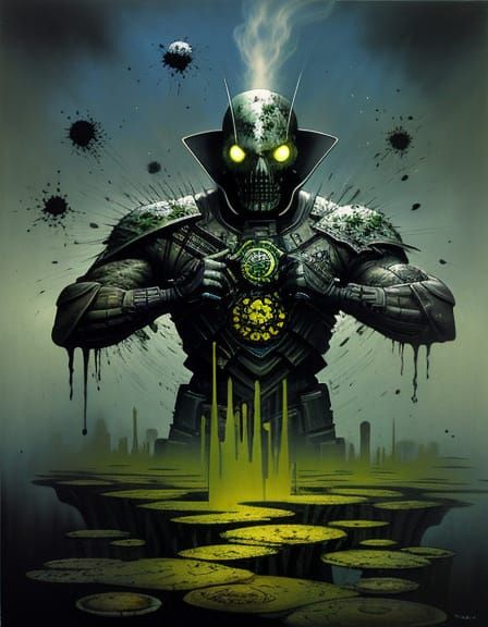 Ink Splatter Garden Monster in Jim Burns Style