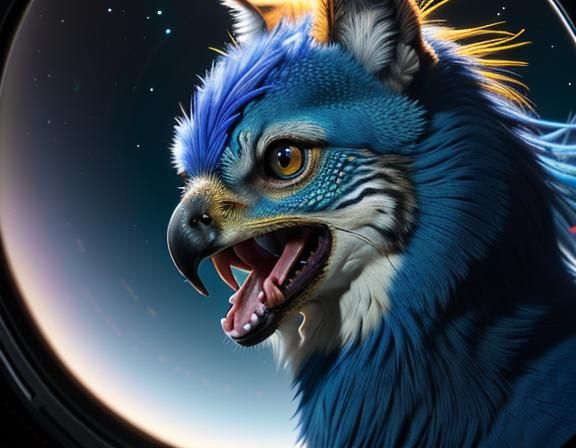 Hyperrealistic Alien on Encaustic Mandala in Desert