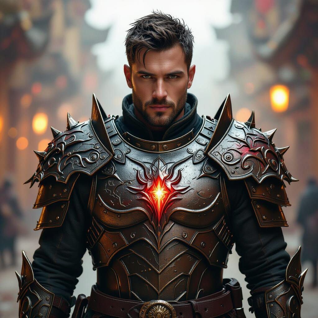 Dragon Slayer in Infernal Armor: Digital Matte Painting