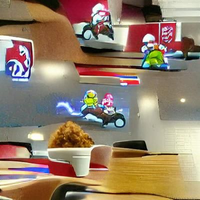 Mario Kart Races Through KFC Restaurant