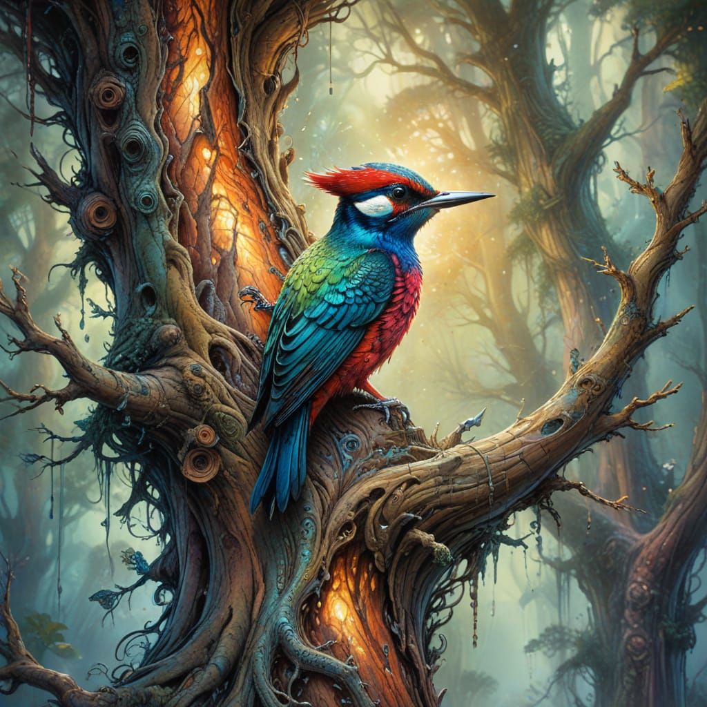 Hyper-Surrealistic 3D Sculpture with Intricate Details and V...