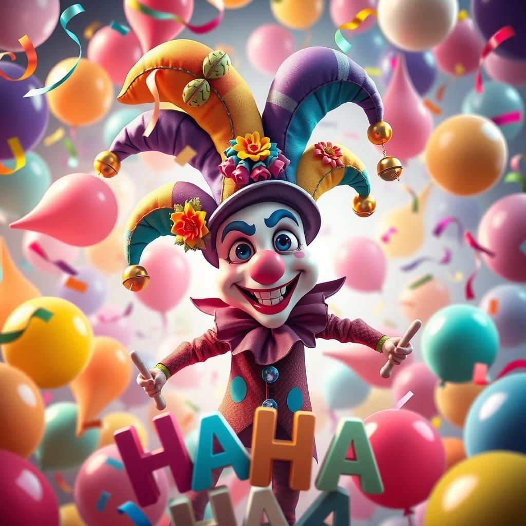 Whimsical Jester Embarks on Mischief in Vibrant, Fantastical...
