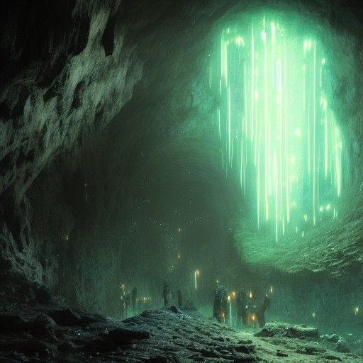 Glow Worm Cave: Dark Fantasy Concept Art